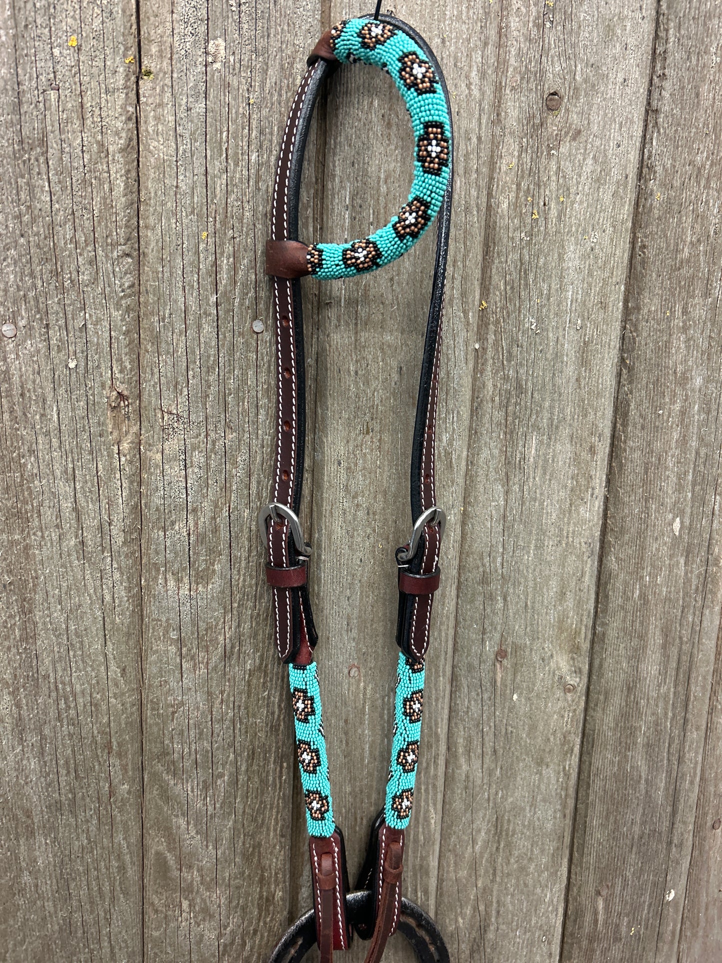 Hot Oiled Beaded Headstall