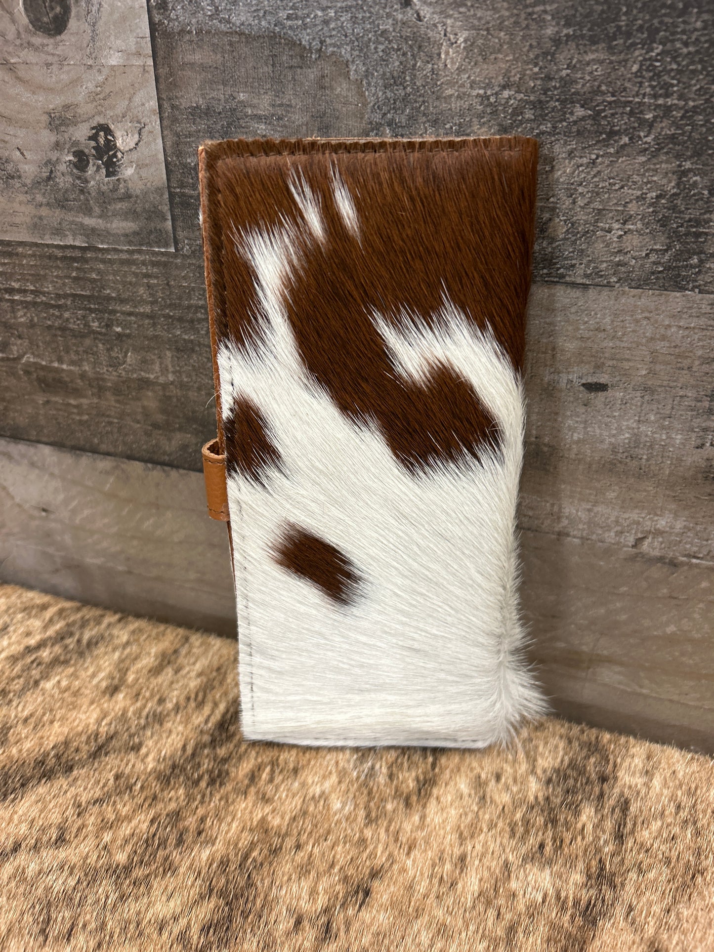 100% Leather With Cowhide 4x9 Checkbook Cover