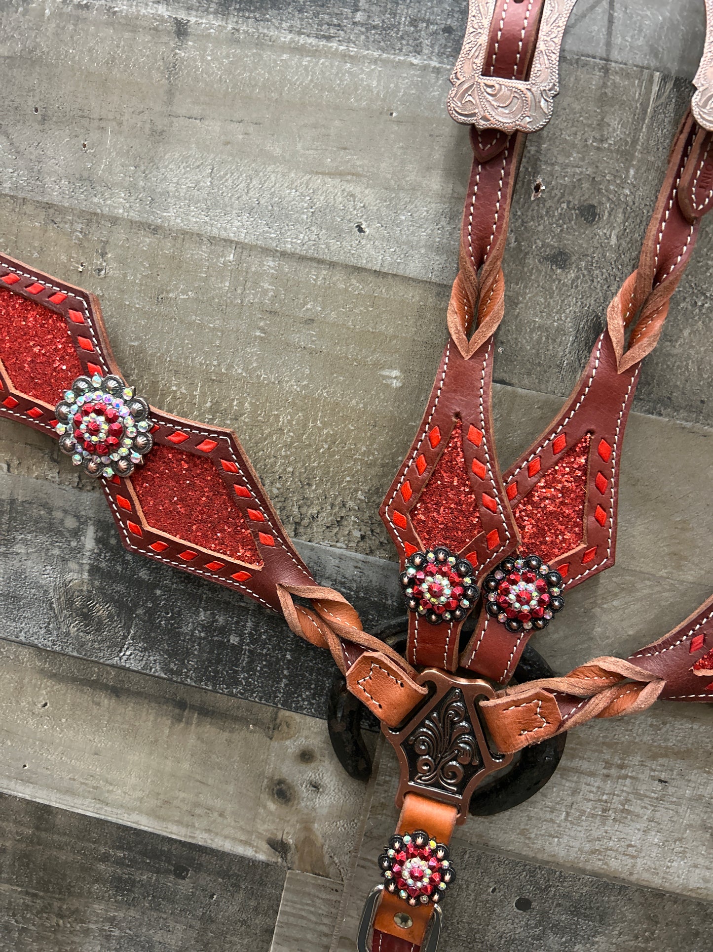 Latigo Leather Tack Set With Glitter