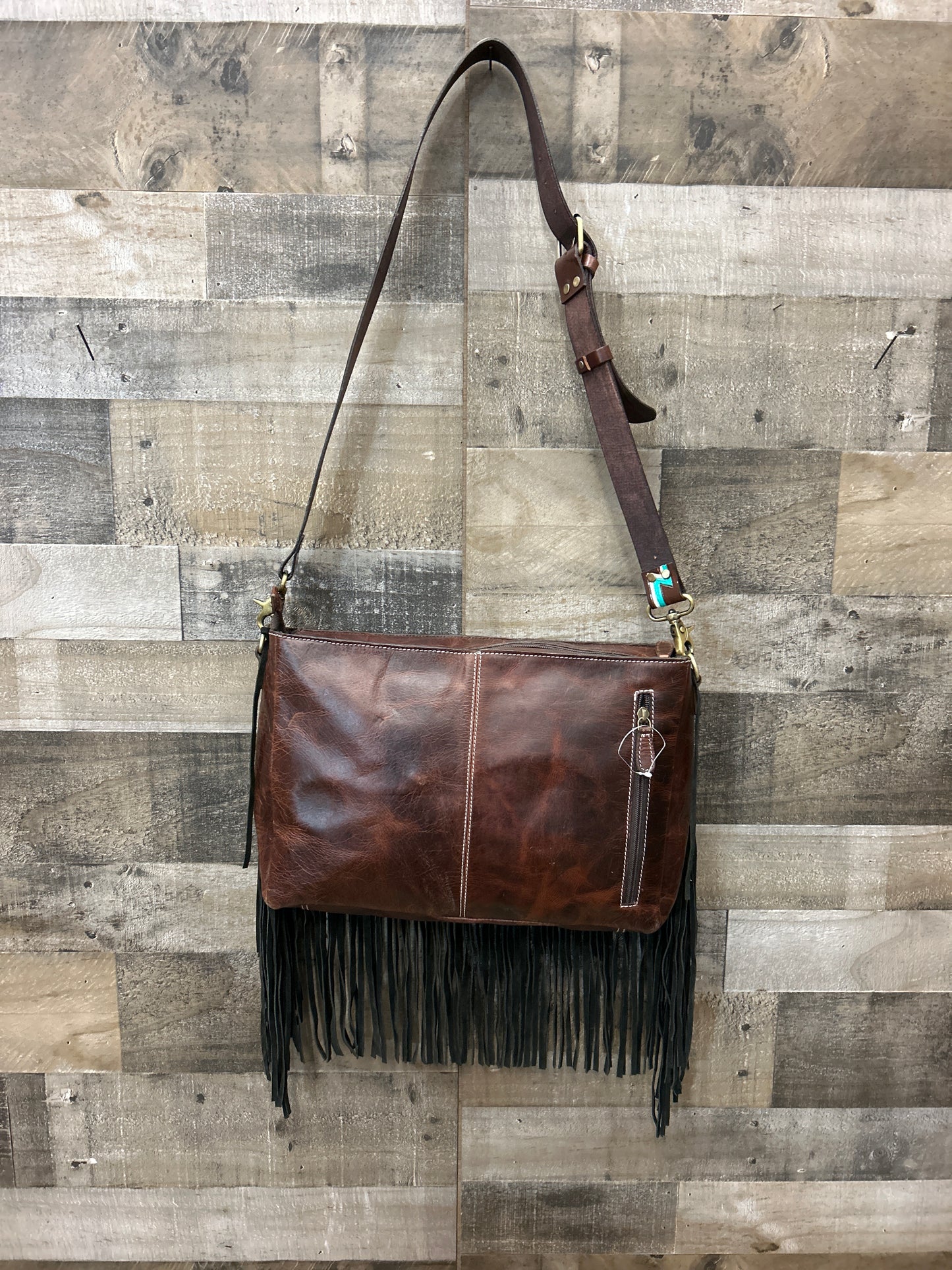 100 % Leather Tooled Purse/ Laptop Carrier 11x14x4
