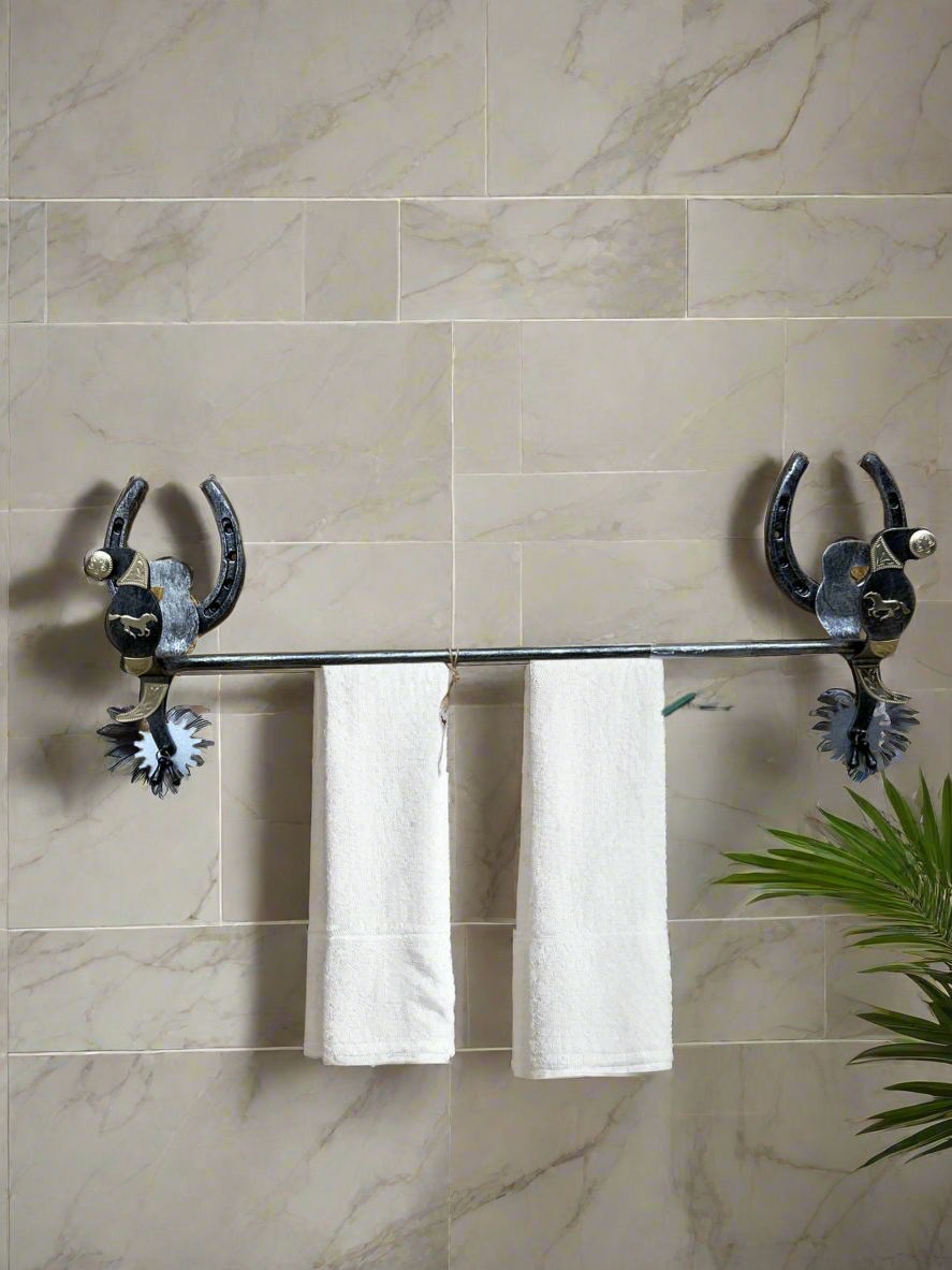 22” Metal Towel Bar With Fancy Spurs