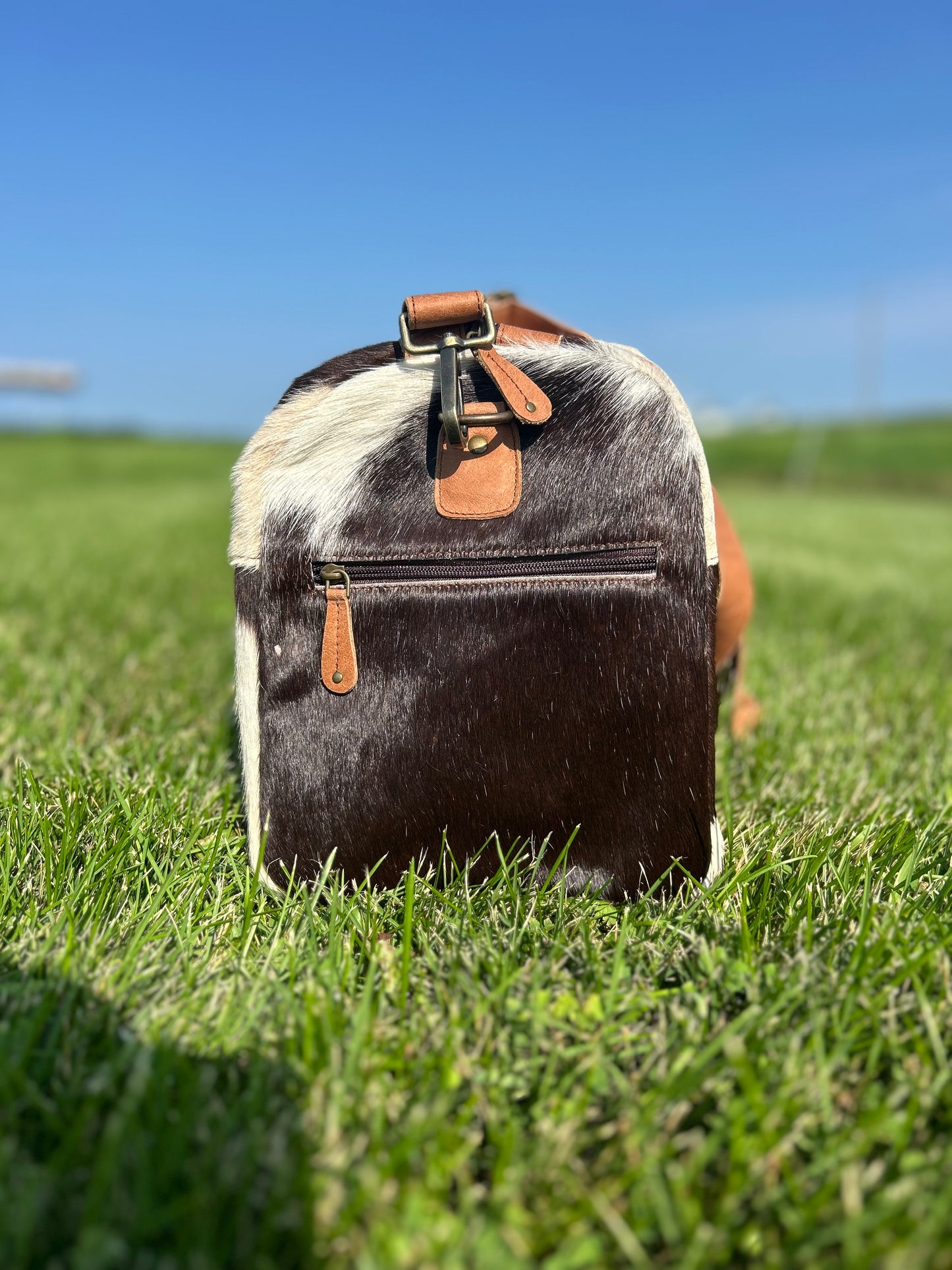 Cowhide Duffel 22x10x10