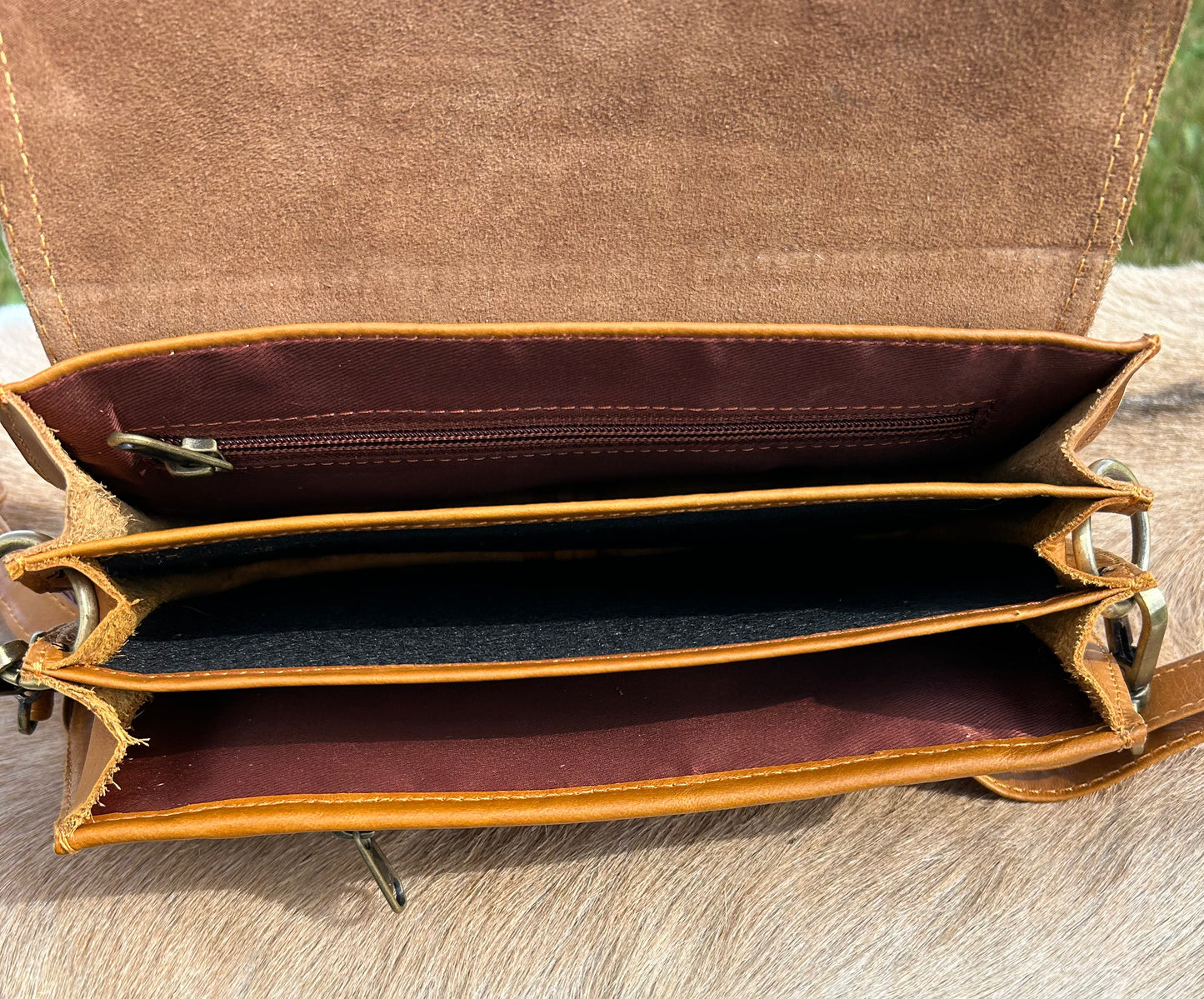 Leather Crossbody with Hair On Hide βοΈ Free Shipping βοΈ