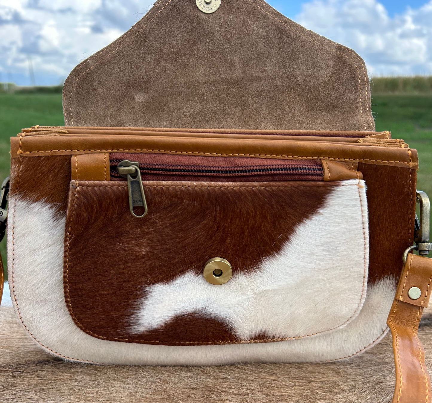 Leather Crossbody with Hair On Hide βοΈ Free Shipping βοΈ