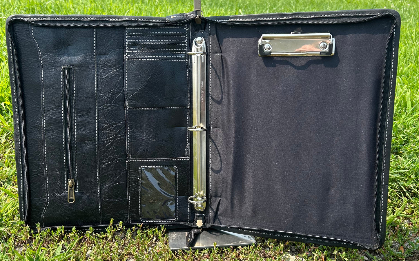 Leather 3 Ring Binder With Cowhide