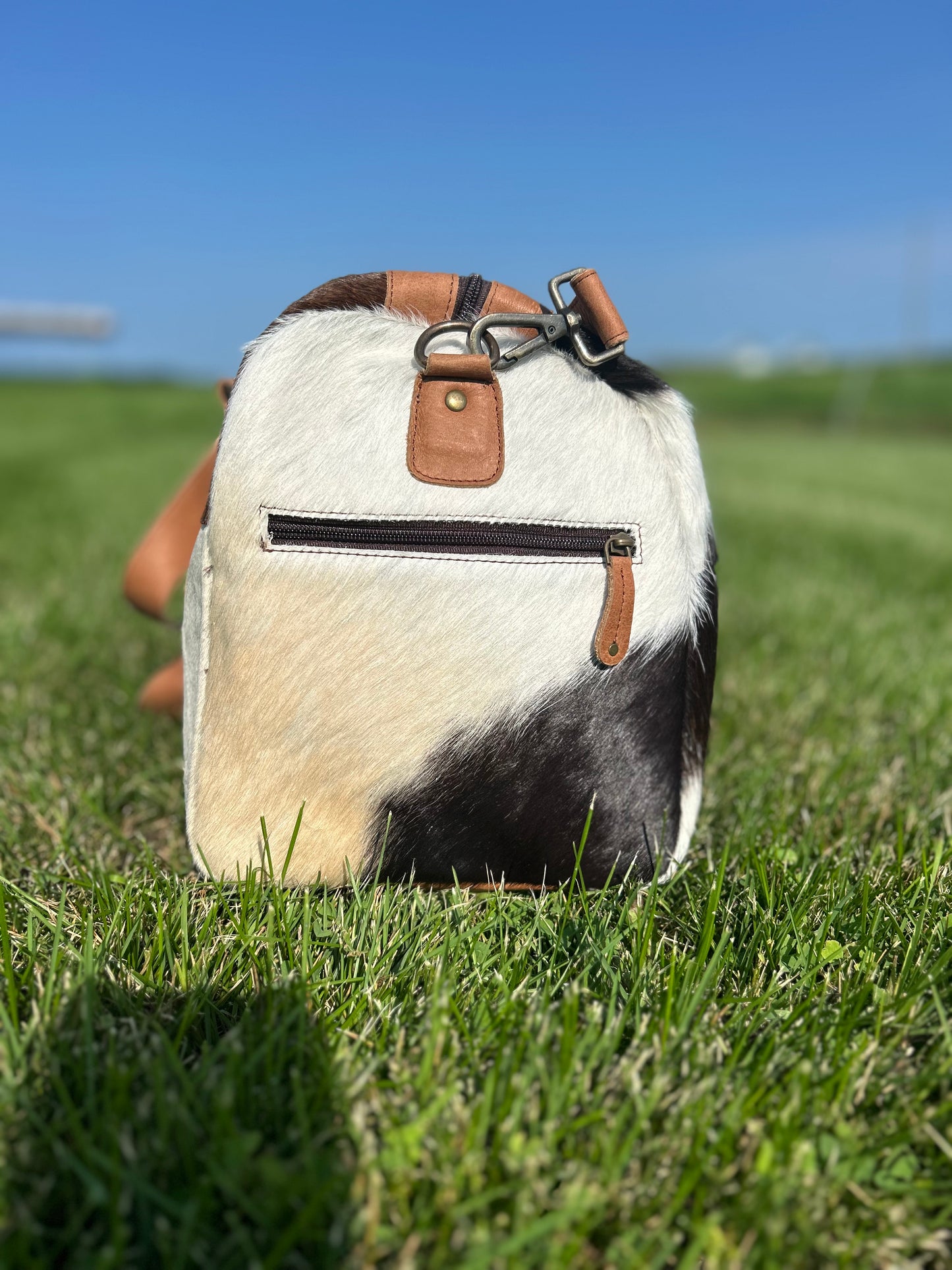 Cowhide Duffel 22x10x10