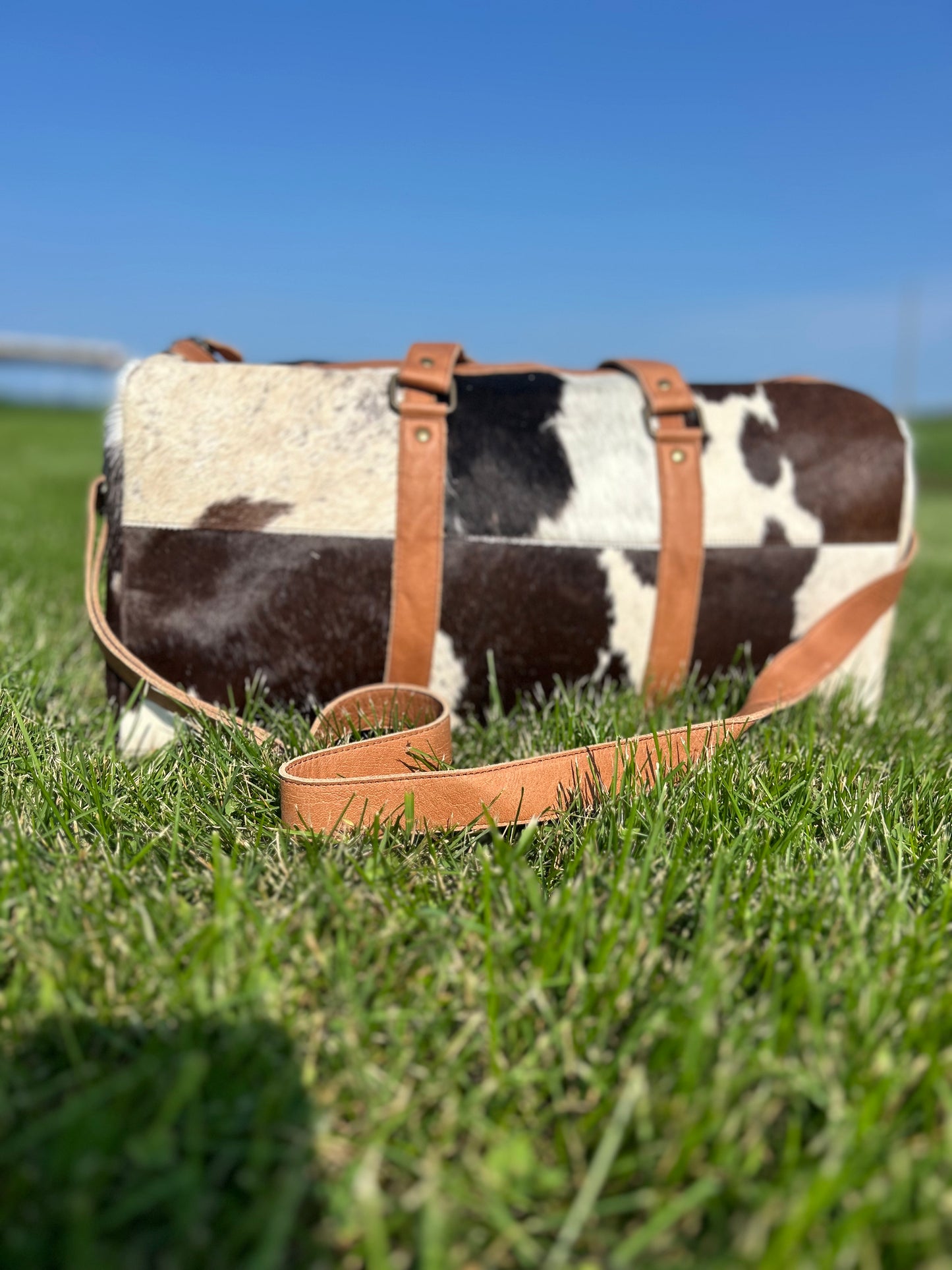 Cowhide Duffel 22x10x10