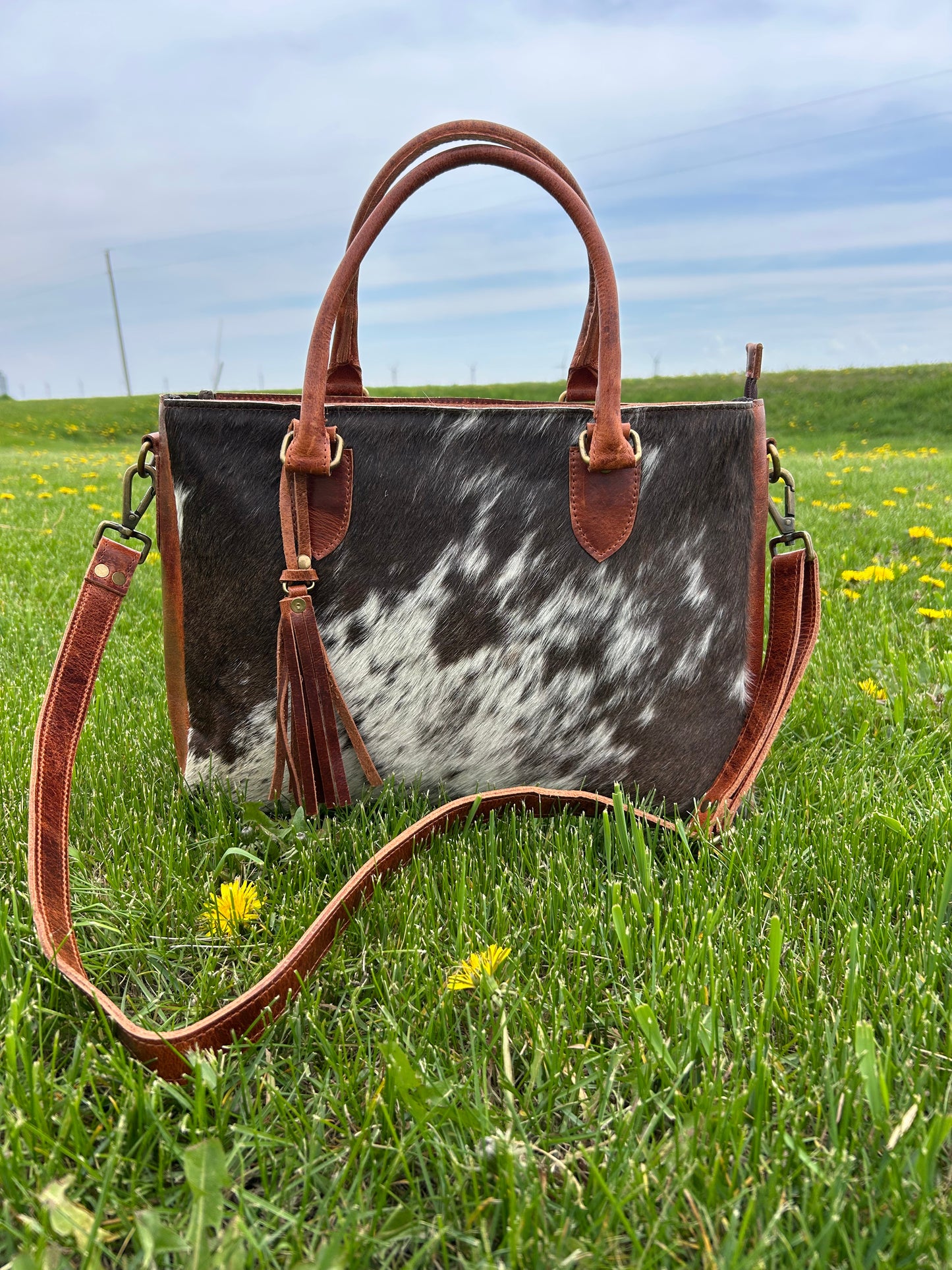 100% Genuine Buffalo Leather Purse 11x14x3 With Real Cowhide ✳️Free Shipping ✳️