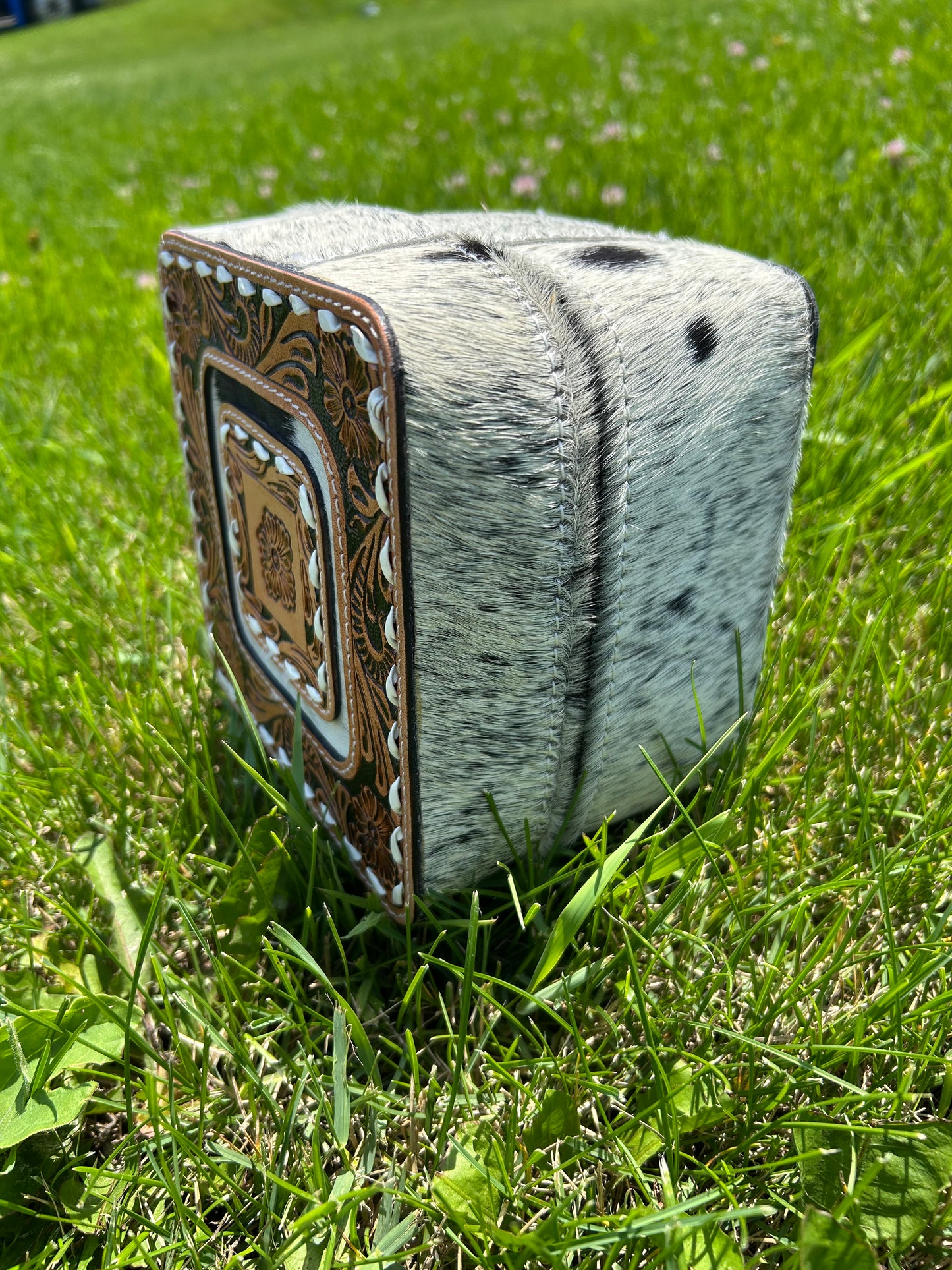 6x6x4.5 Cowhide Jewelry Box