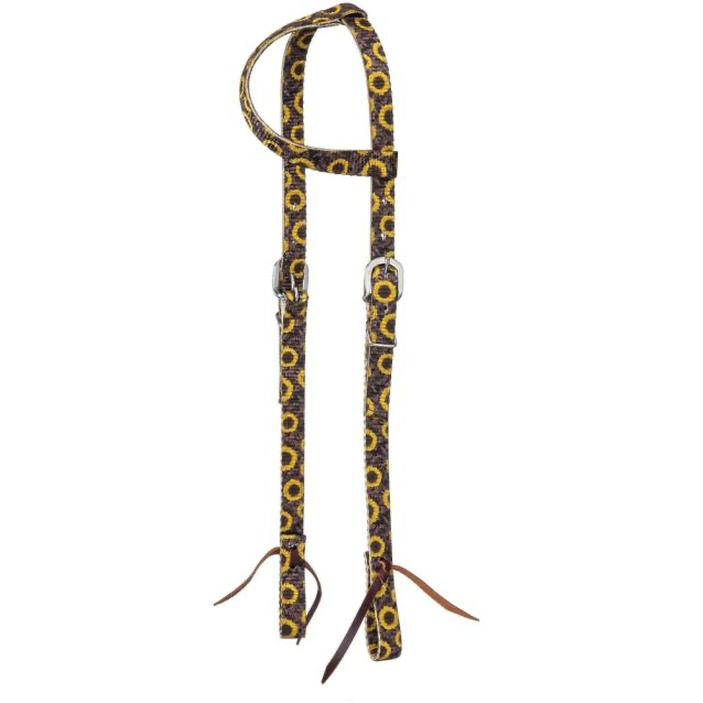 SUNFLOWER TOOLED NYLON EAR HEADSTALL