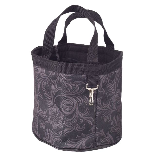 BLACK TOOLED LEATHER FINAL TOUCHES GROOMING CADDY