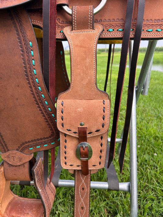 South Point Saddlery Back Cinch Cell Phone Holder 5” Wide 7 1/2” Tall Made in USA