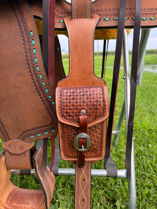 South Point Saddlery Back Cinch Cell Phone Holder 5” Wide 7 1/2” Tall Made in USA