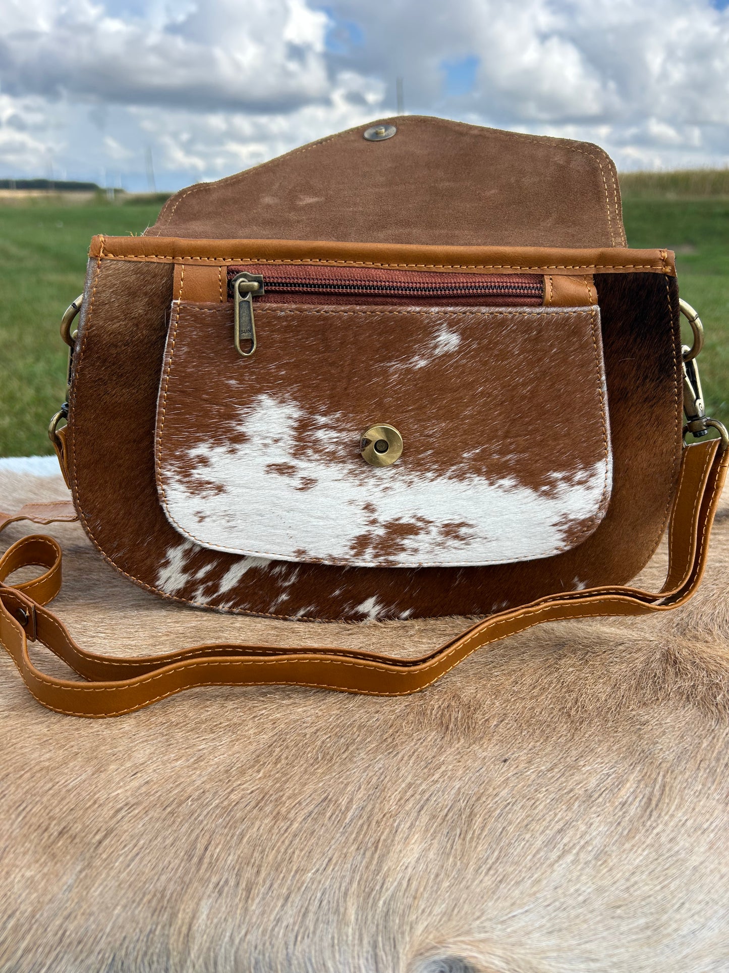 Leather Crossbody with Hair On Hide βοΈ Free Shipping βοΈ