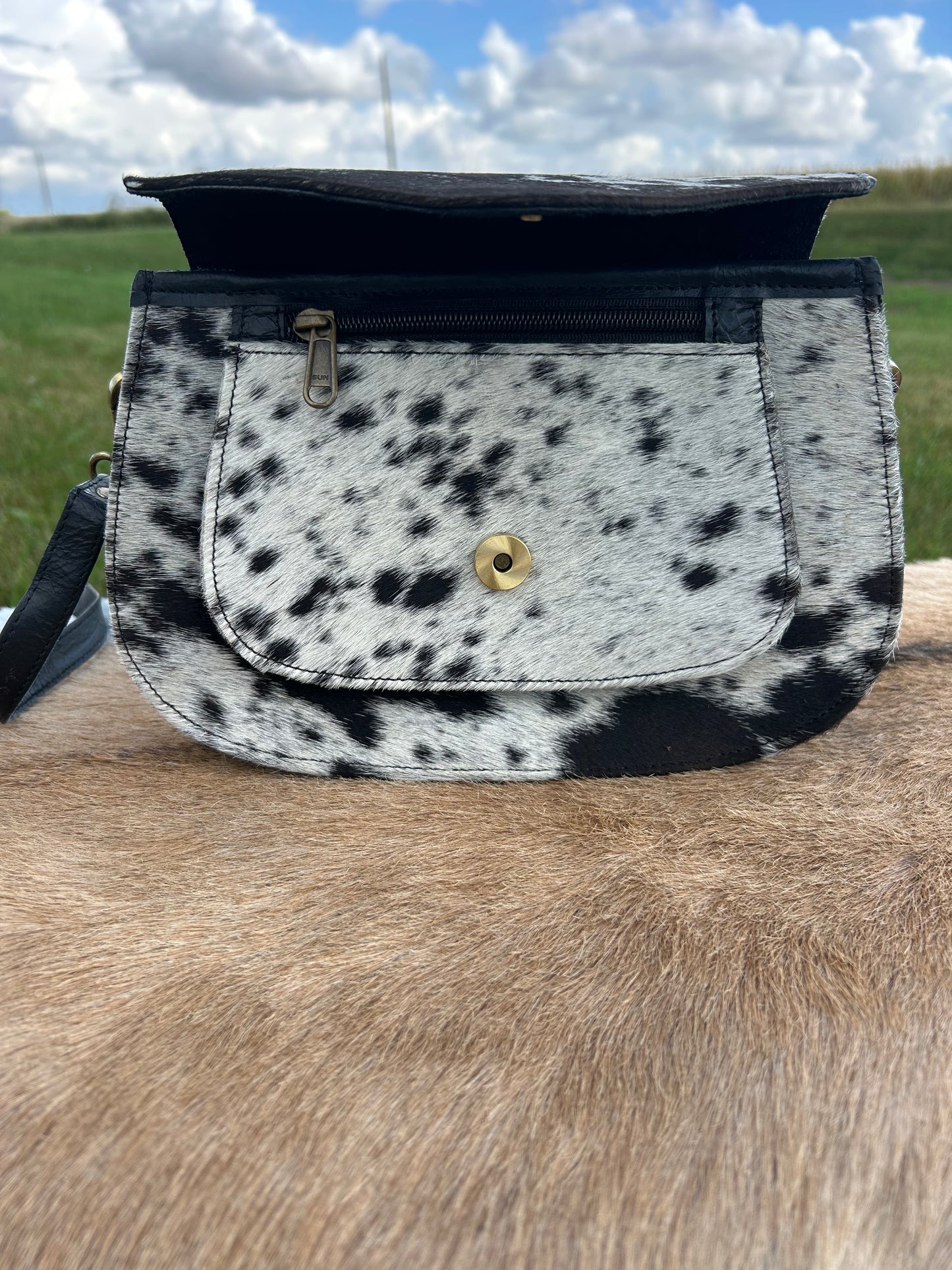 Leather Crossbody with Hair On Hide βοΈ Free Shipping βοΈ