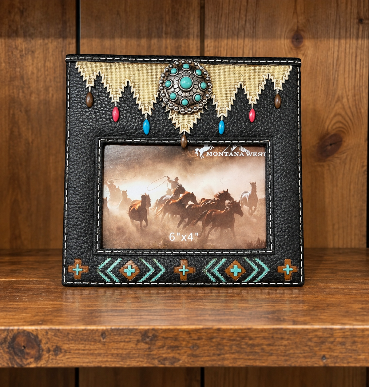 Western Style Picture Frame Holds A 6x4 Picture