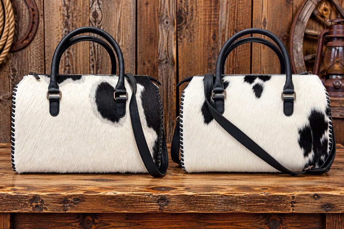 Leather & Cowhide Speedy/ Mini Duffel 15” L x 10”T x 8”W