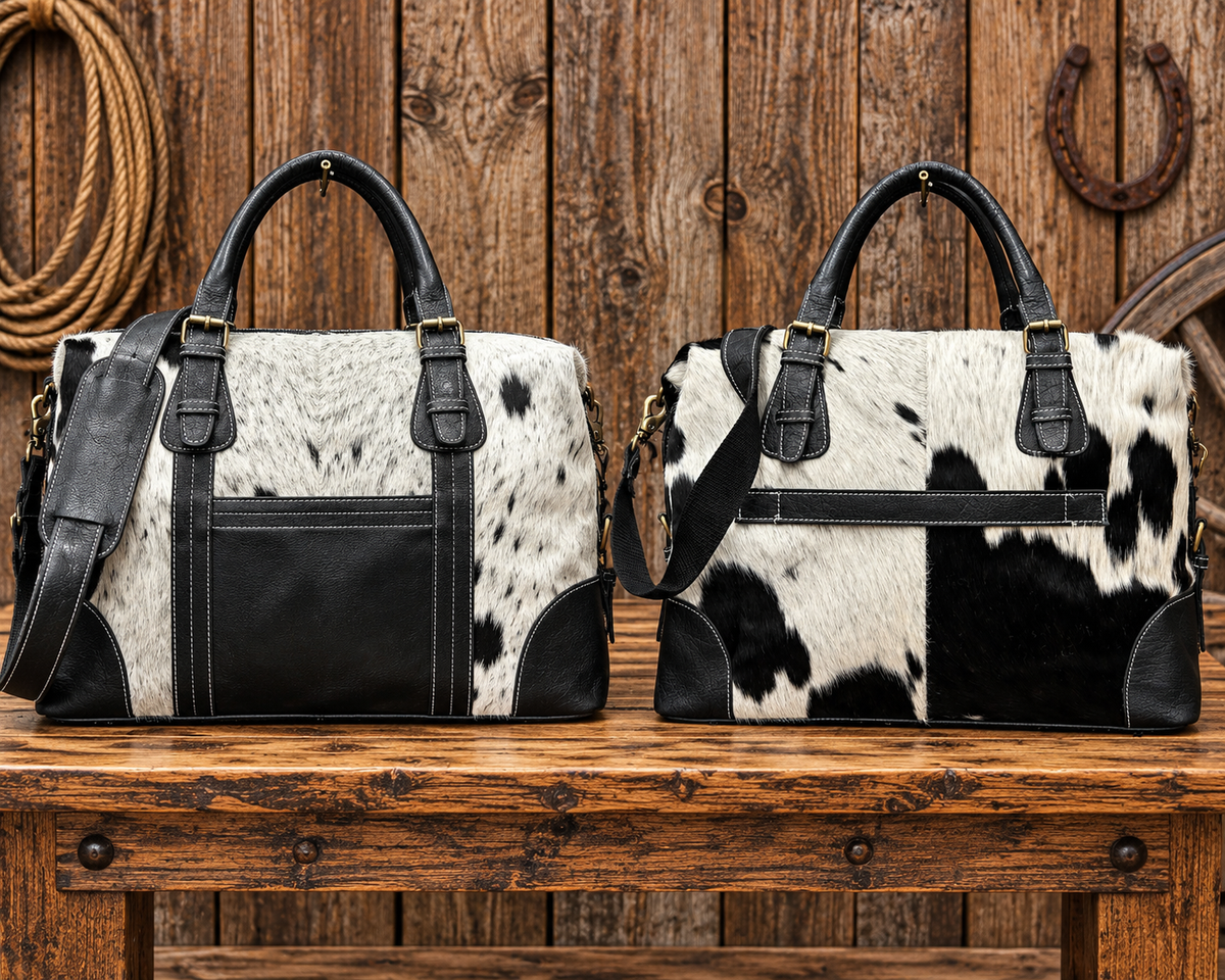 Leather & Cowhide Briefcase 16”L 12”H 6”W