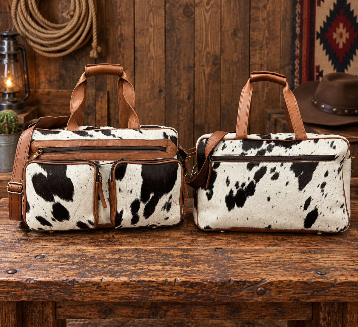 Leather & Cowhide Laptop, Briefcase 16”L x 10” T x 8”W
