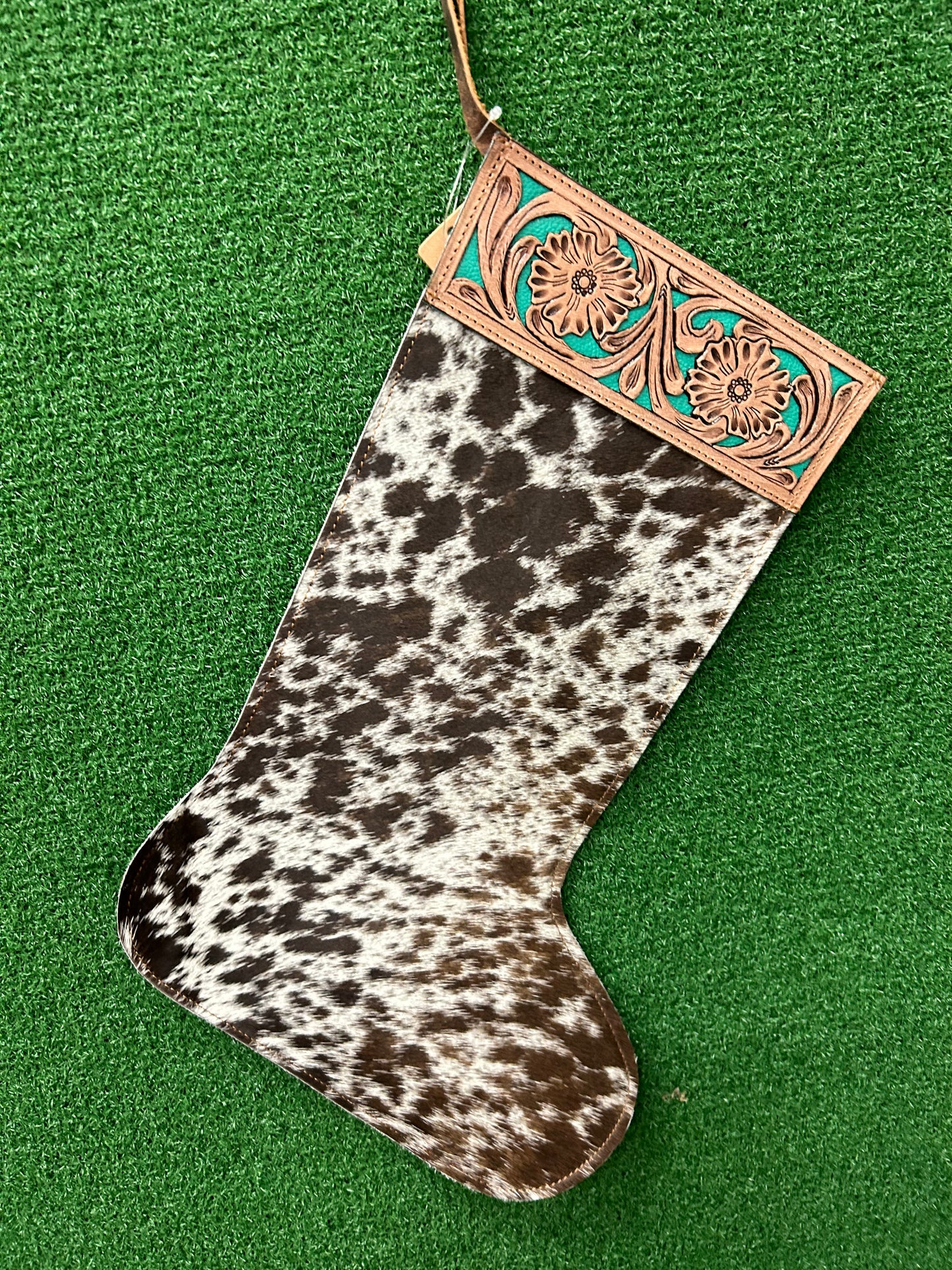 16” Tall 11” Wide Cowhide Christmas Stocking