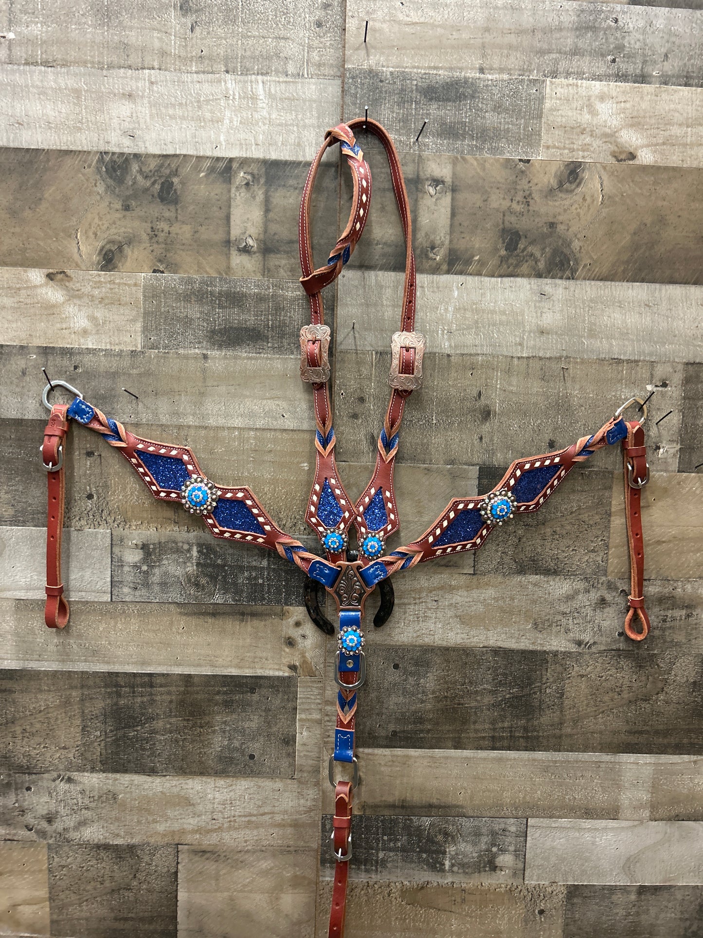 Latigo Leather Tack Set With Glitter