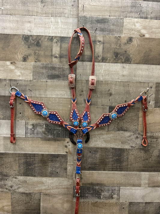 Latigo Leather Tack Set With Glitter