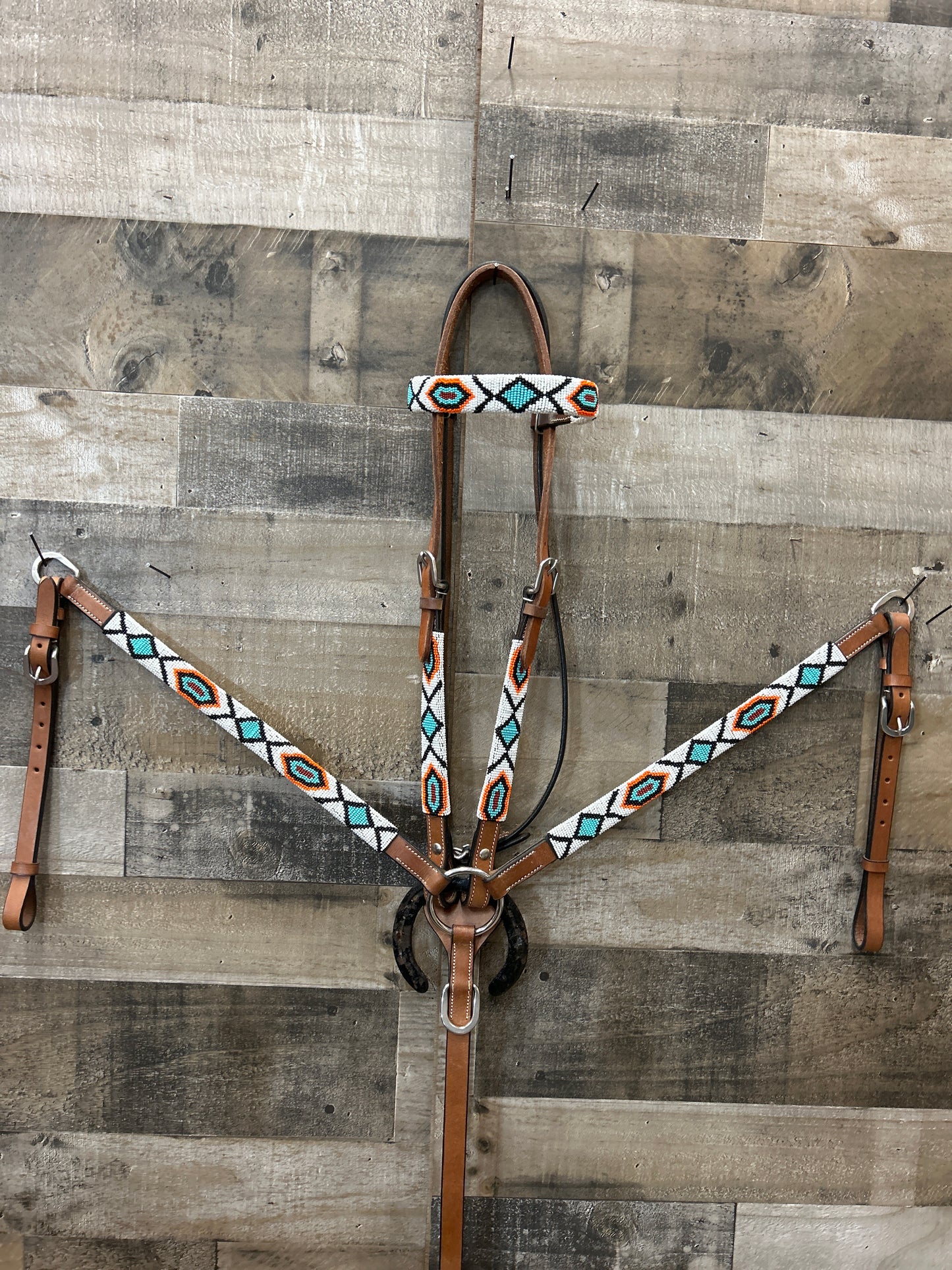 Leather Beaded Tack set
