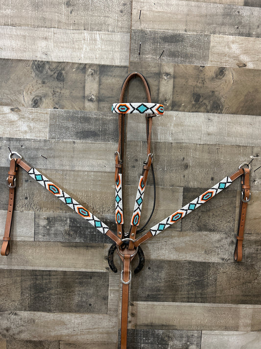 Leather Beaded Tack set