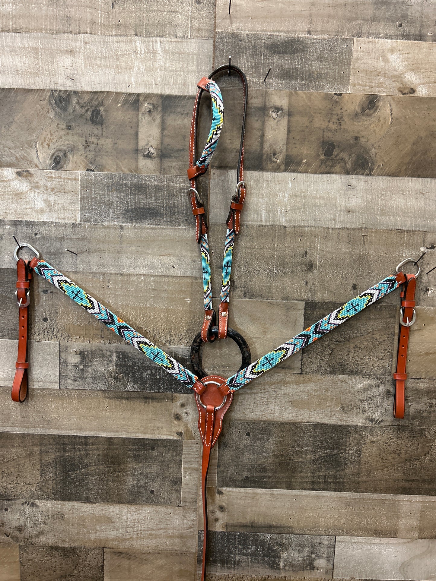 Leather Beaded Tack set