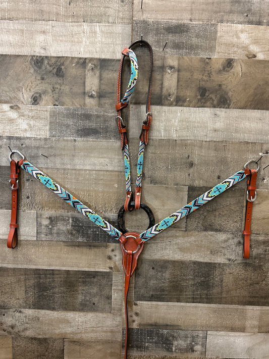 Leather Beaded Tack set