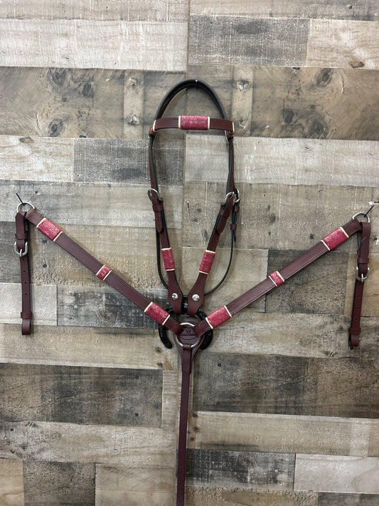 Hot Oiled Tack Set With Rawhide