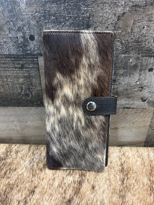 100% Leather With Cowhide 4x9 Checkbook Cover
