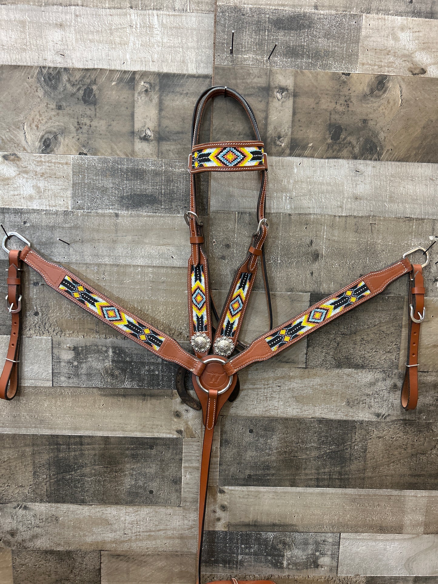 Leather Beaded Tack set