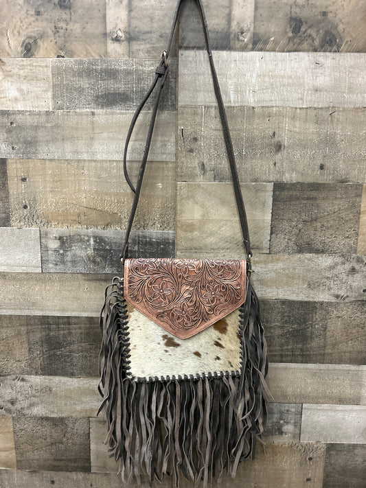 100% Leather With Cowhide Purse 10x10