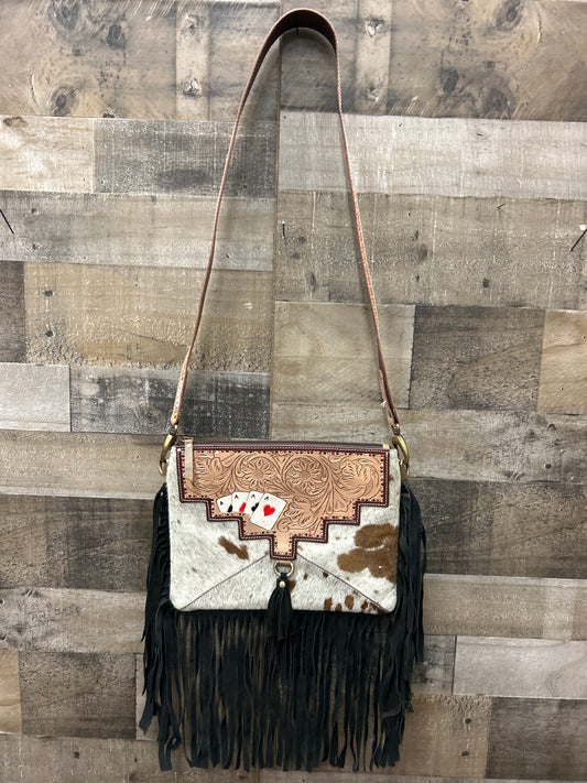 100% Leather With Cowhide Purse 9x12