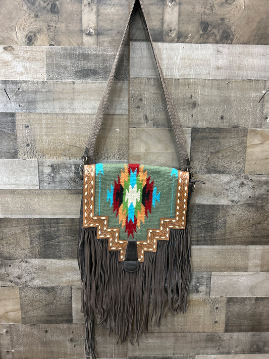 100% Leather with Wool 12x15x3