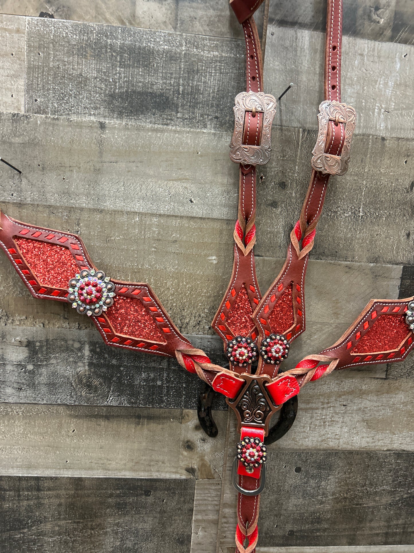 Latigo Leather Tack Set With Glitter