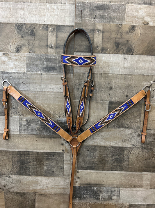 Leather Beaded Tack Set