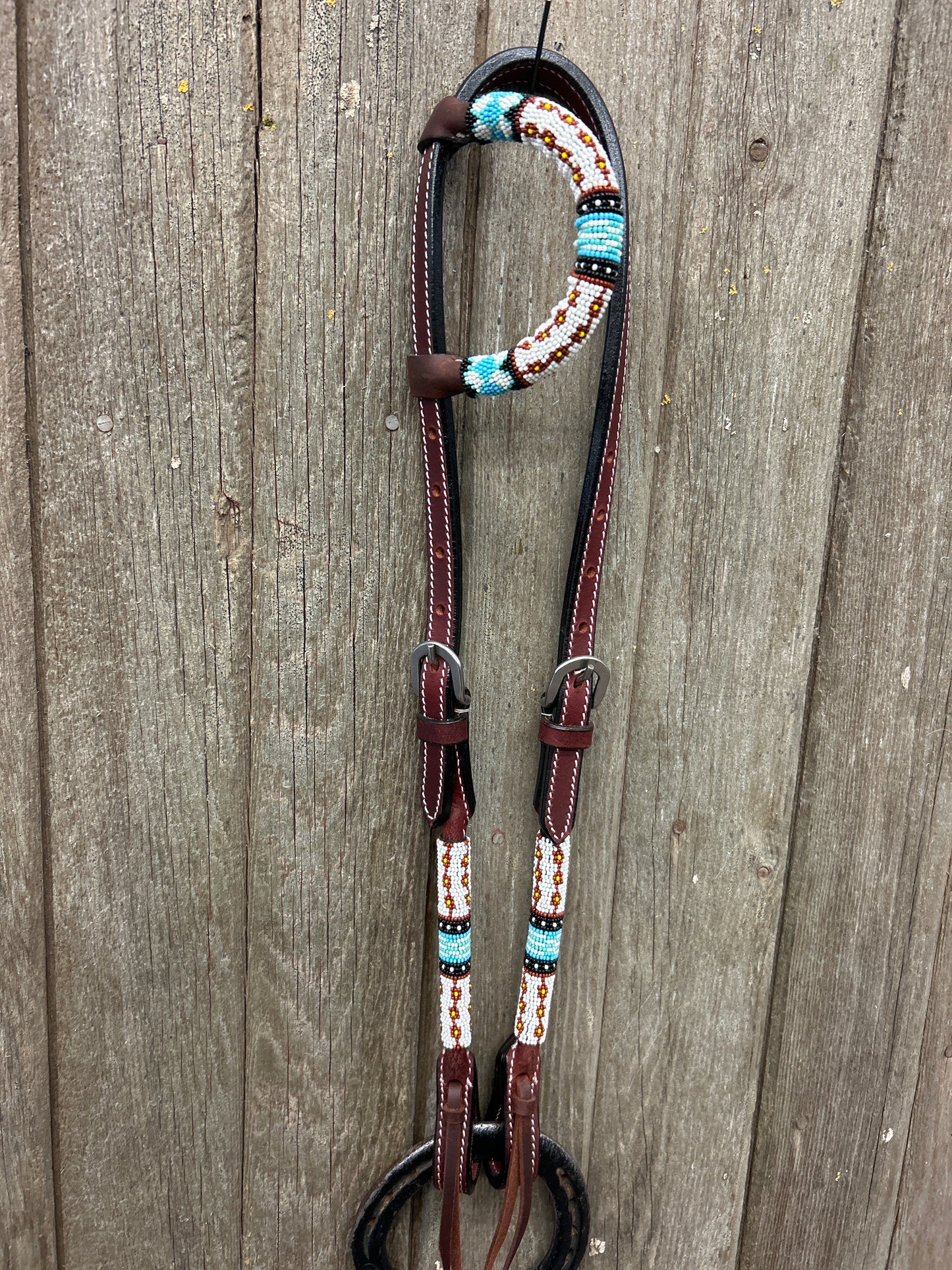 Hot Oiled Beaded Headstall