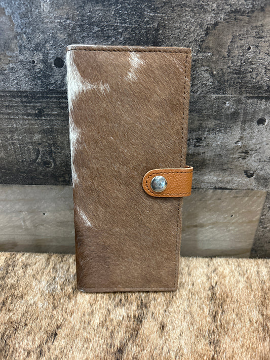 100% Leather With Cowhide 4x9 Checkbook Cover