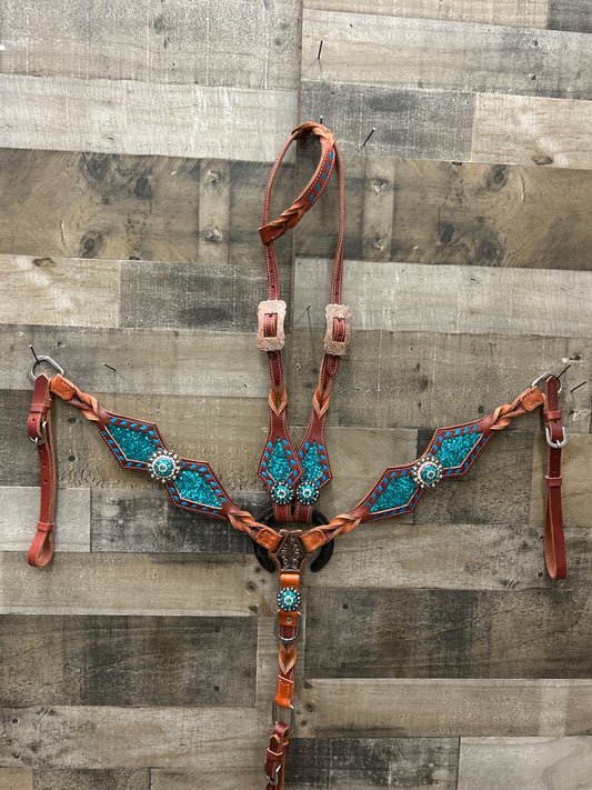 Latigo Leather Tack Set With Glitter