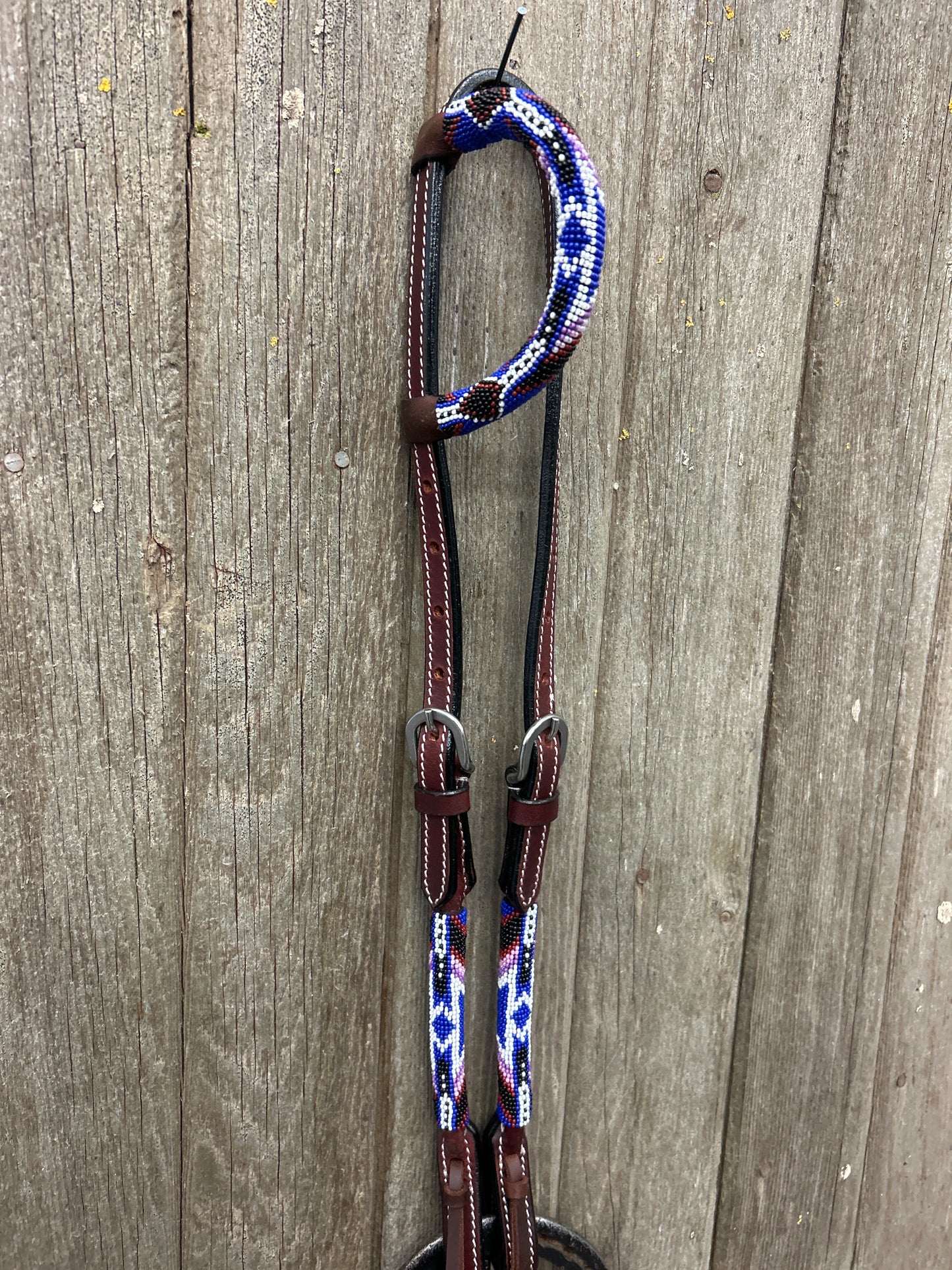 Hot Oiled Beaded Headstall