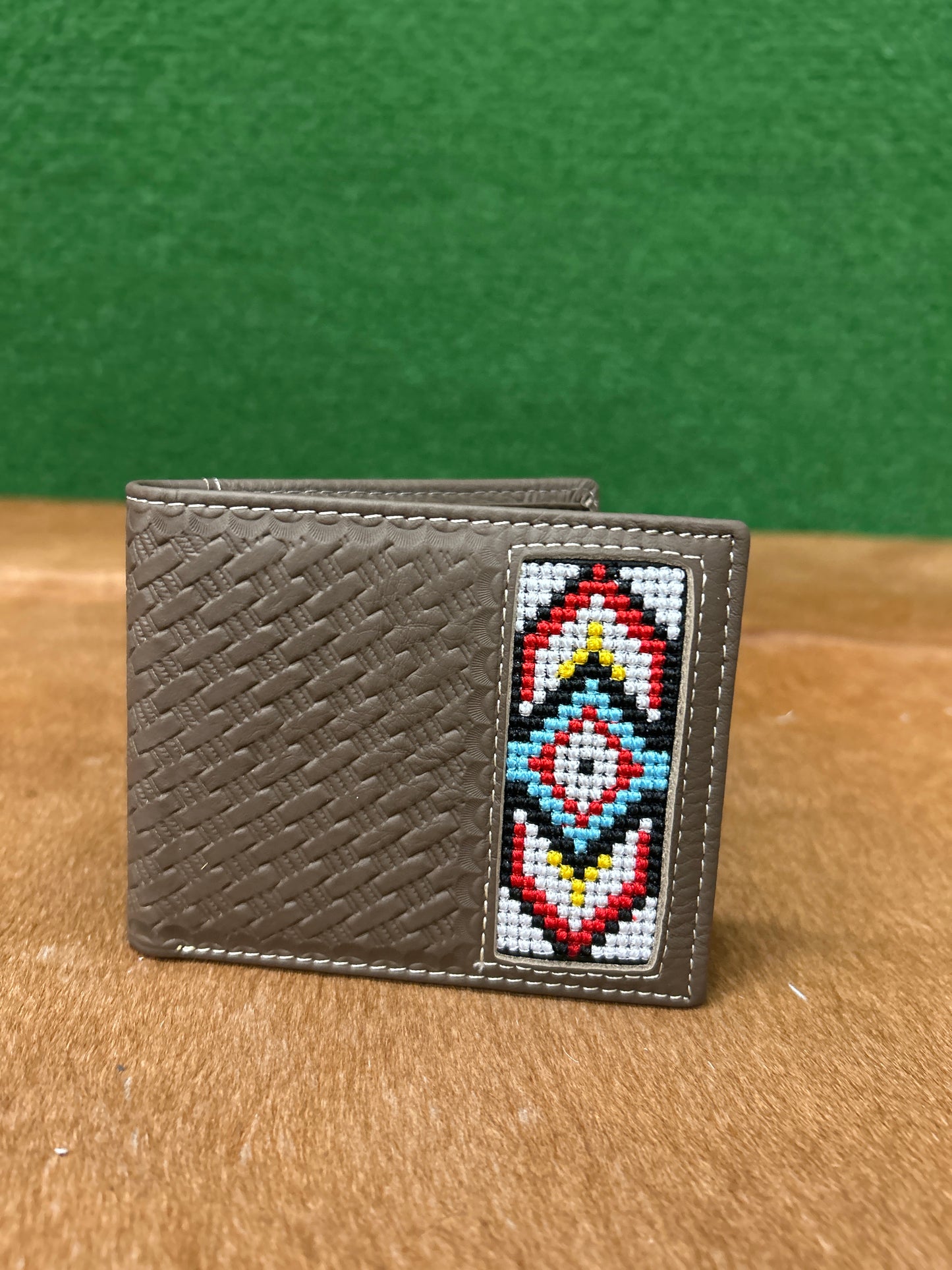 Men’s  Leather Wallet With Embroidery