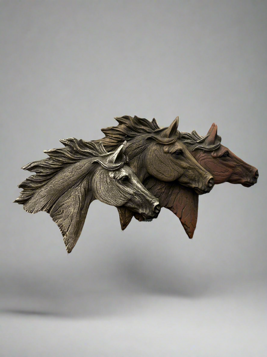 3D Resin Horse Heads 7”x16”