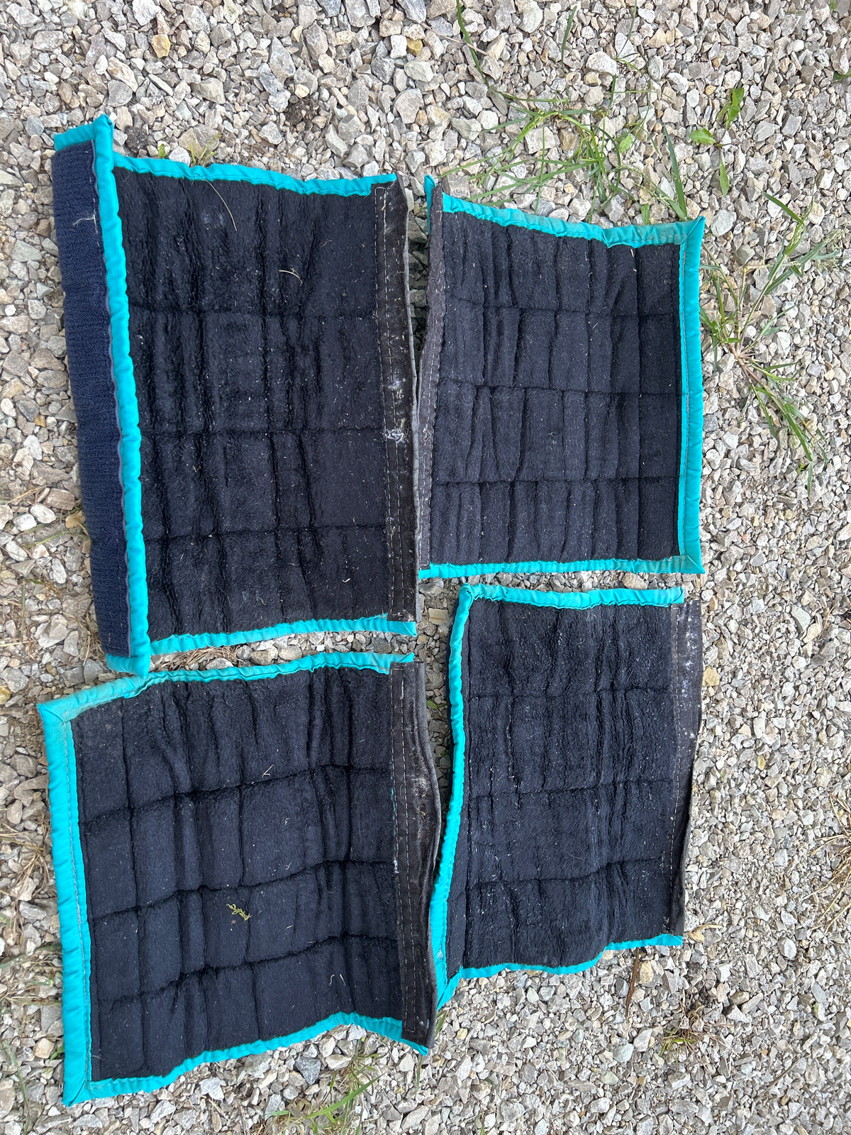 Used Velcro Fleece Leg Wraps Set Of 4