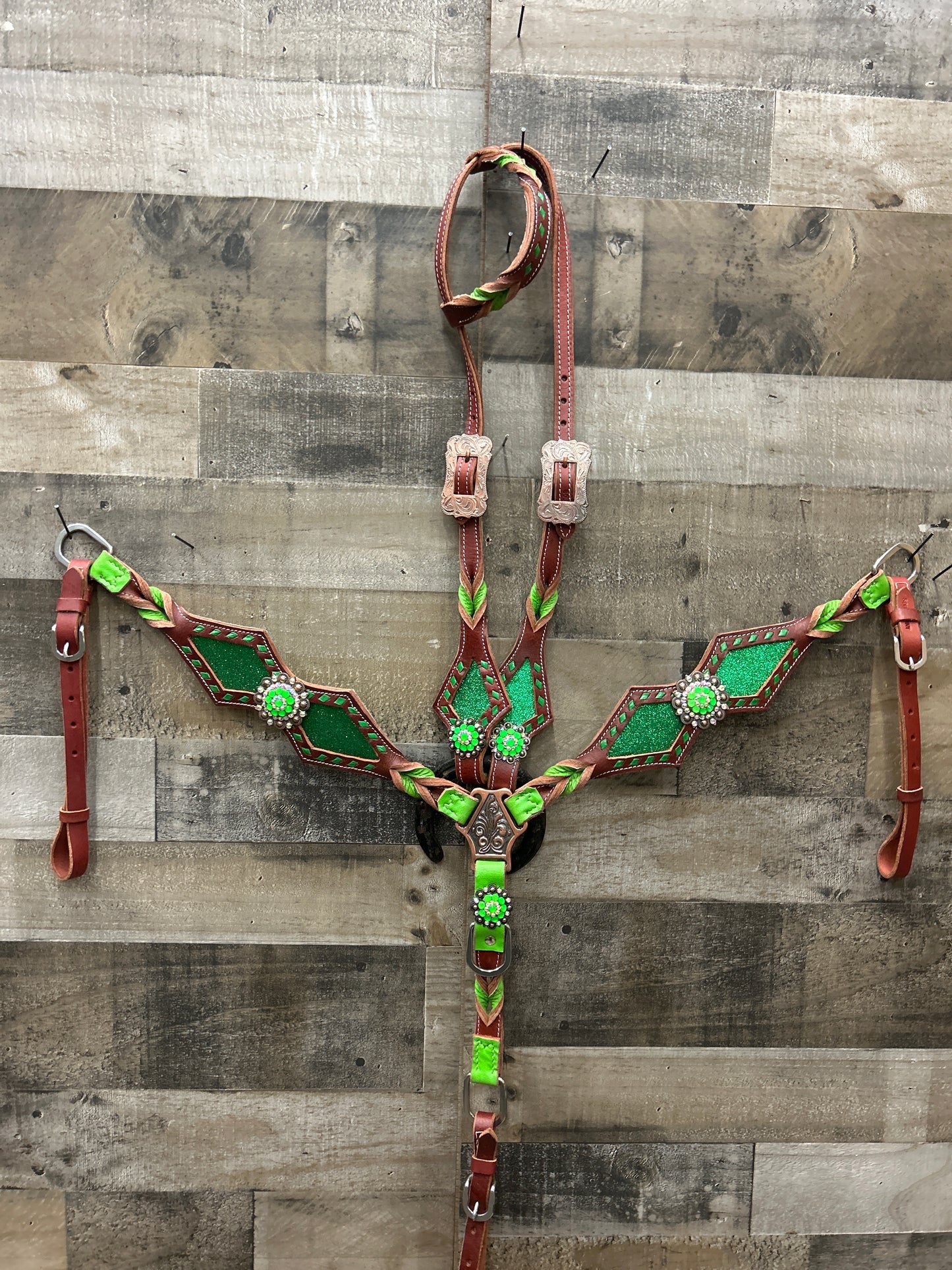 Latigo Leather Tack Set With Glitter