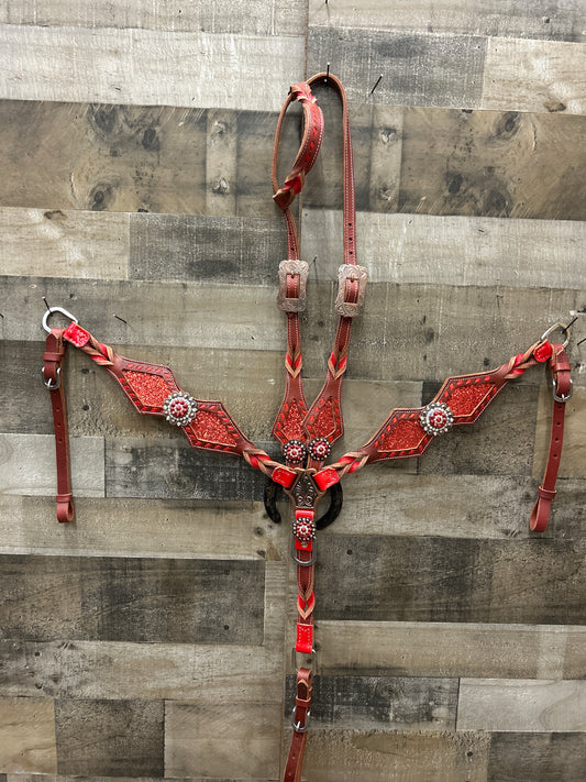 Latigo Leather Tack Set With Glitter