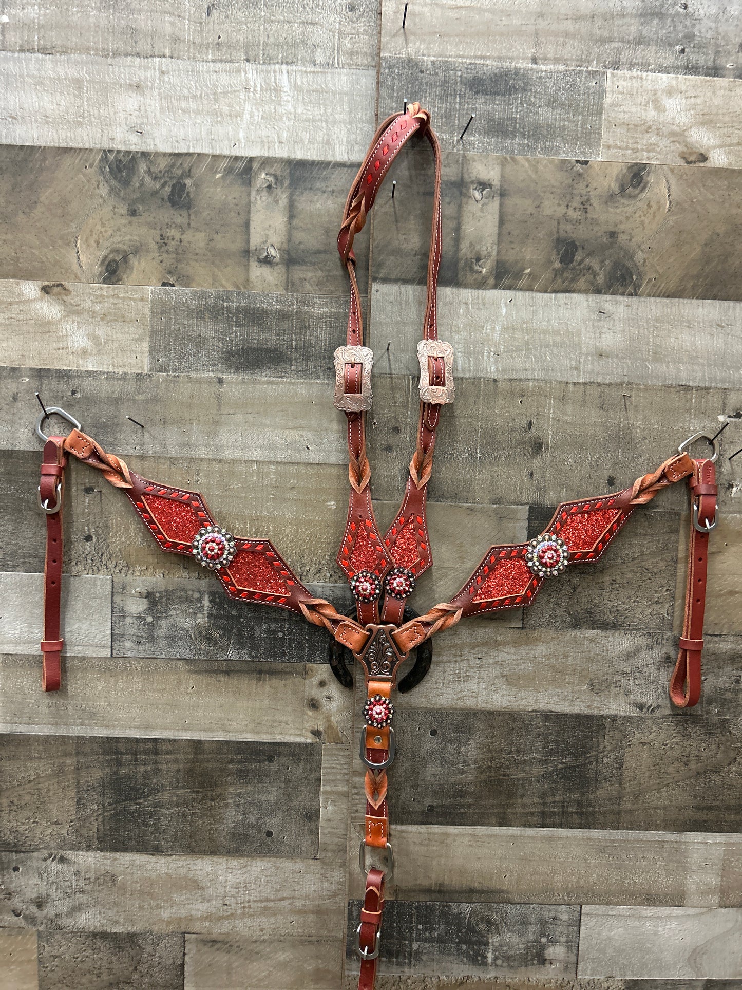 Latigo Leather Tack Set With Glitter