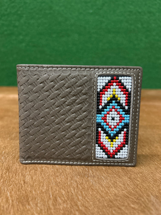 Men’s  Leather Wallet With Embroidery