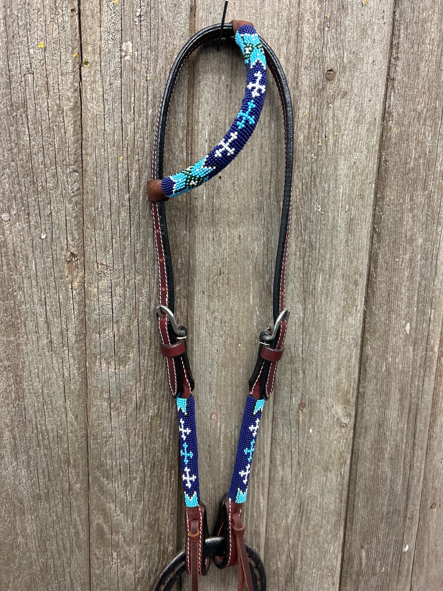 Hot Oiled Beaded Headstall